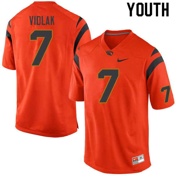 Youth #7 Sam Vidlak Oregon State Beavers College Football Jerseys Sale-Orange